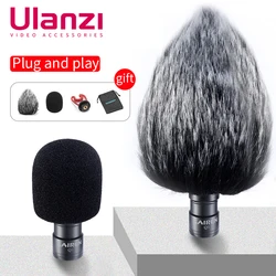 Ulanzi SAIREN Q1 Vlog Microphone Cardioid Mic Voice Recording Interview MIC for Nikon Canon Sony DSLR  iPhone Android SmartPhone