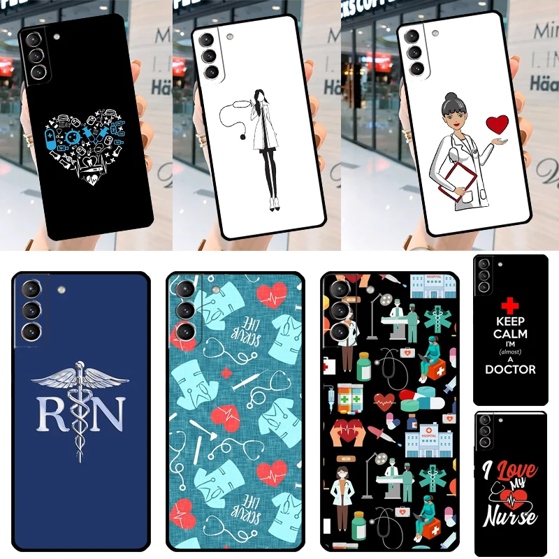 Nurse Medical Health Heart Case For Samsung Galaxy S23 S22 S21 Ultra S20 FE S9 S10 Note 10 Plus Note 20 Ultra Cover