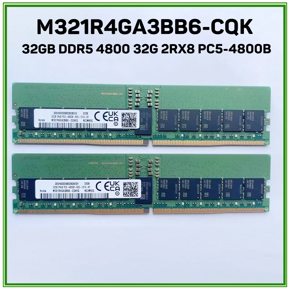 For Samsung 32GB DDR5 4800 32G 2RX8 PC5-4800B Server Memory M321R4GA3BB6-CQK