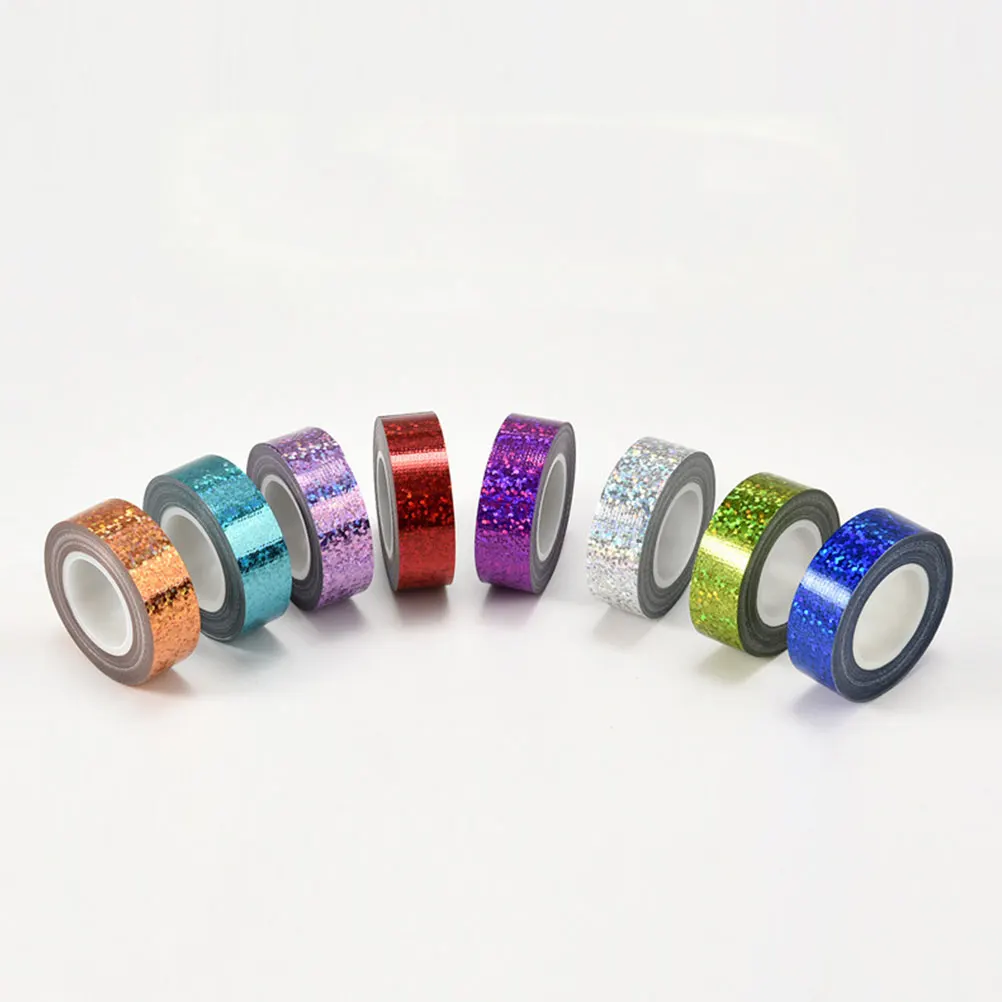 

1 set 1 Set Holographic Reflective Glitter Masking Adhesion Stackable Decorative Crafting Tape For Diy Holiday Decor