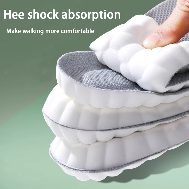 New Breathable Highly Elastic Sports Insoles Odor-Resistant Moisture-Wicking Insole for Men and Women Shock-Absorbing Shoe Pads