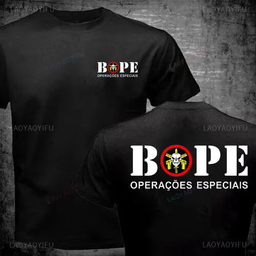 Unidad militar de Brasil BOPE, camiseta de francotirador de fuerzas especiales para hombres, camiseta informal con cuello redondo para hombres, ropa informal de algodón, manga corta de verano para hombre