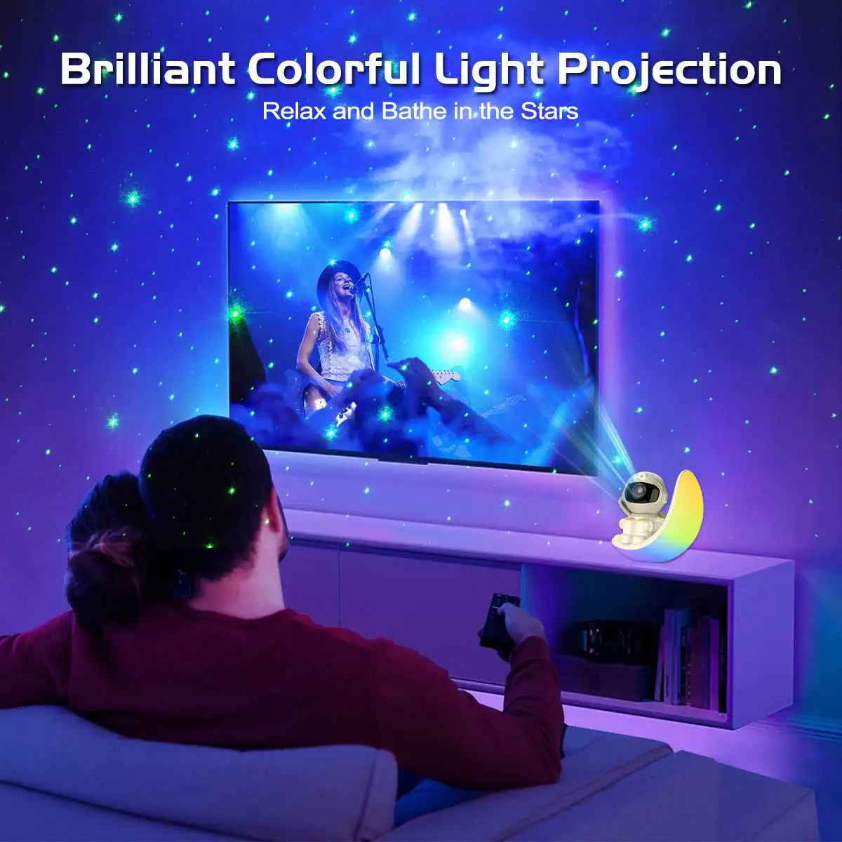 Astronaut Galaxy Projector Moon Night Light Star Ceiling Projector Galaxy Light with Timer and Remote Starry Nebula LED Lamp