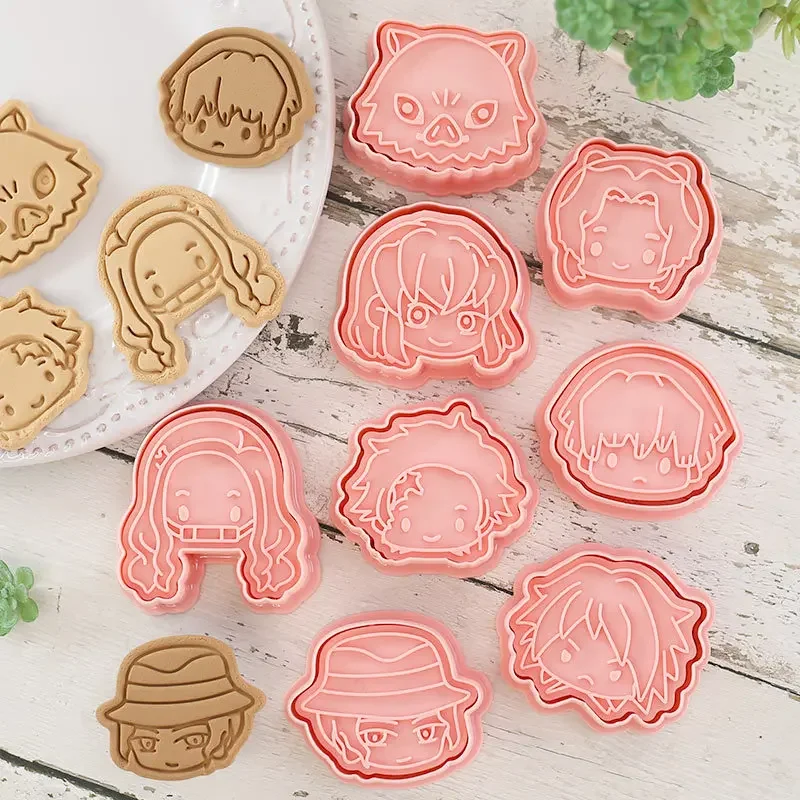 

Anime Demon Slayer Cookie Cutters Molds Set DIY Cartoon Cookie Stamp Pastry Tools Biscuit Mold for Baking Fondant Cutter