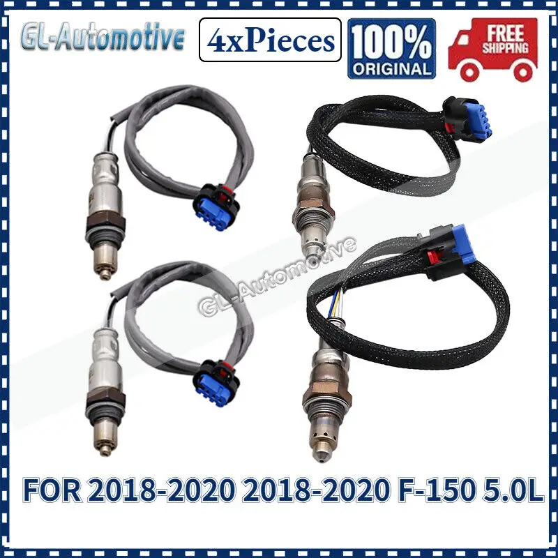 4Pieces O2 Oxygen Sensor Upstream + Downstream FOR 2018-2020 Ford F-150 5.0L