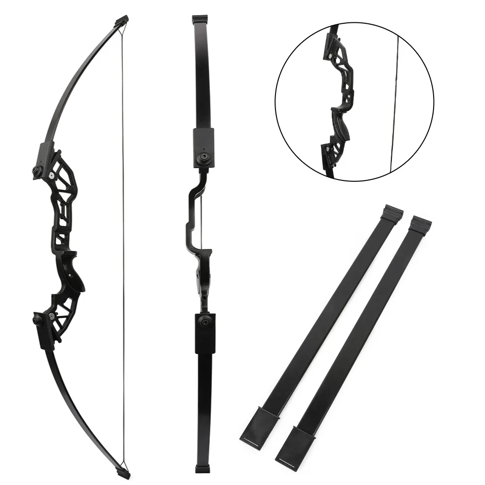 30-53 Lbs Straight Bow Takedown Split Bow Aluminium Alloy Handle Right Hand Teen Beginners Hunting Shooting Archery Targeting