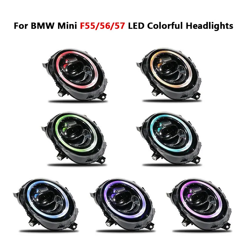 Headlight Assembly for BMW MINI 2014-2022 Modification F55 F56 F57 LED Steering Start Colorful Headlamp Assembly