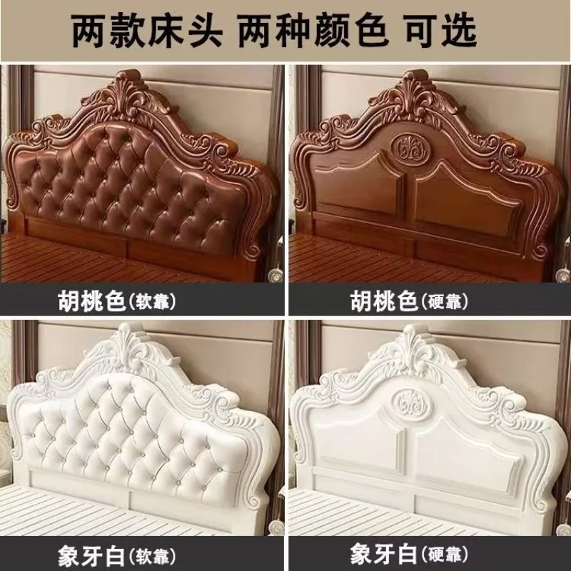 European solid wood bed, American soft bag leather bed 4