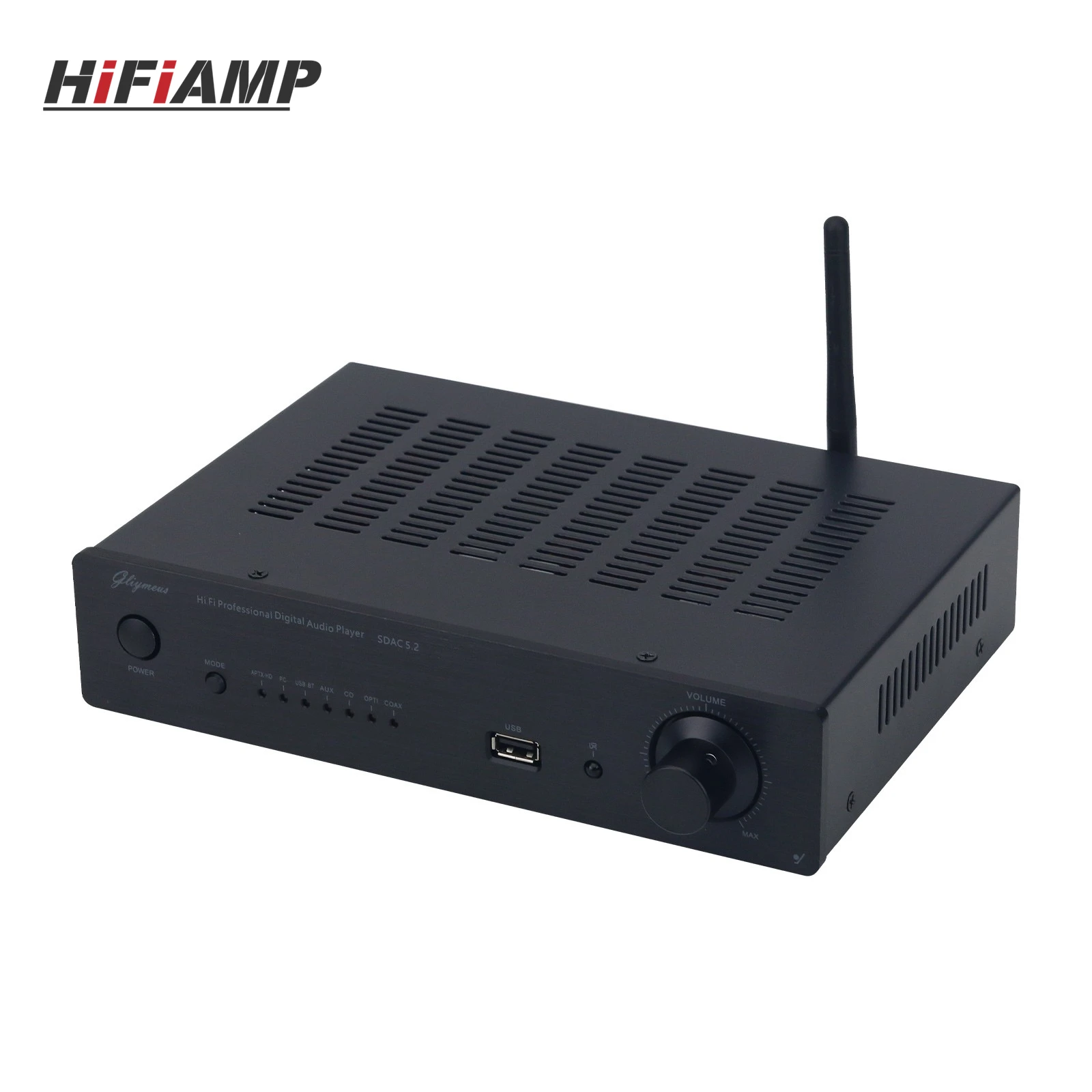 HiFiAMP SDAC5.2 HiFi LDAC/APTX Lossless Bluetooth Digital Audio Player 24Bit 48K ES9038Q2M DAC CS8406