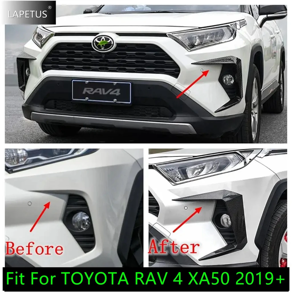 

ABS Carbon Fiber Front Fog Lamp Light Eyebrow EyeLid Wind Knife Cover Trim Accessories For TOYOTA RAV4 RAV 4 XA50 2019 - 2022