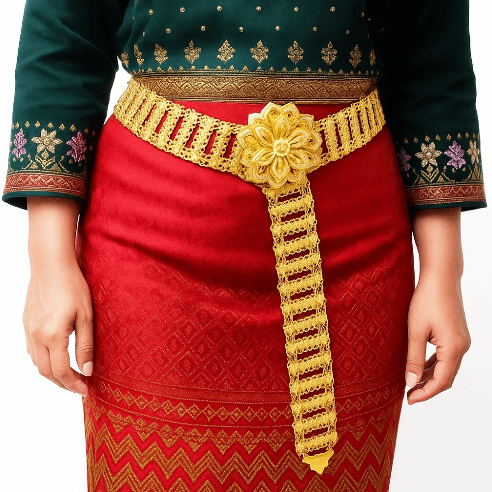 

Vintage Metal Ethnic Style Belt Rhinestone Jewelry Flower Metal Waist Chain Hollow Out Tassel Dance Dress Belt Chains Women