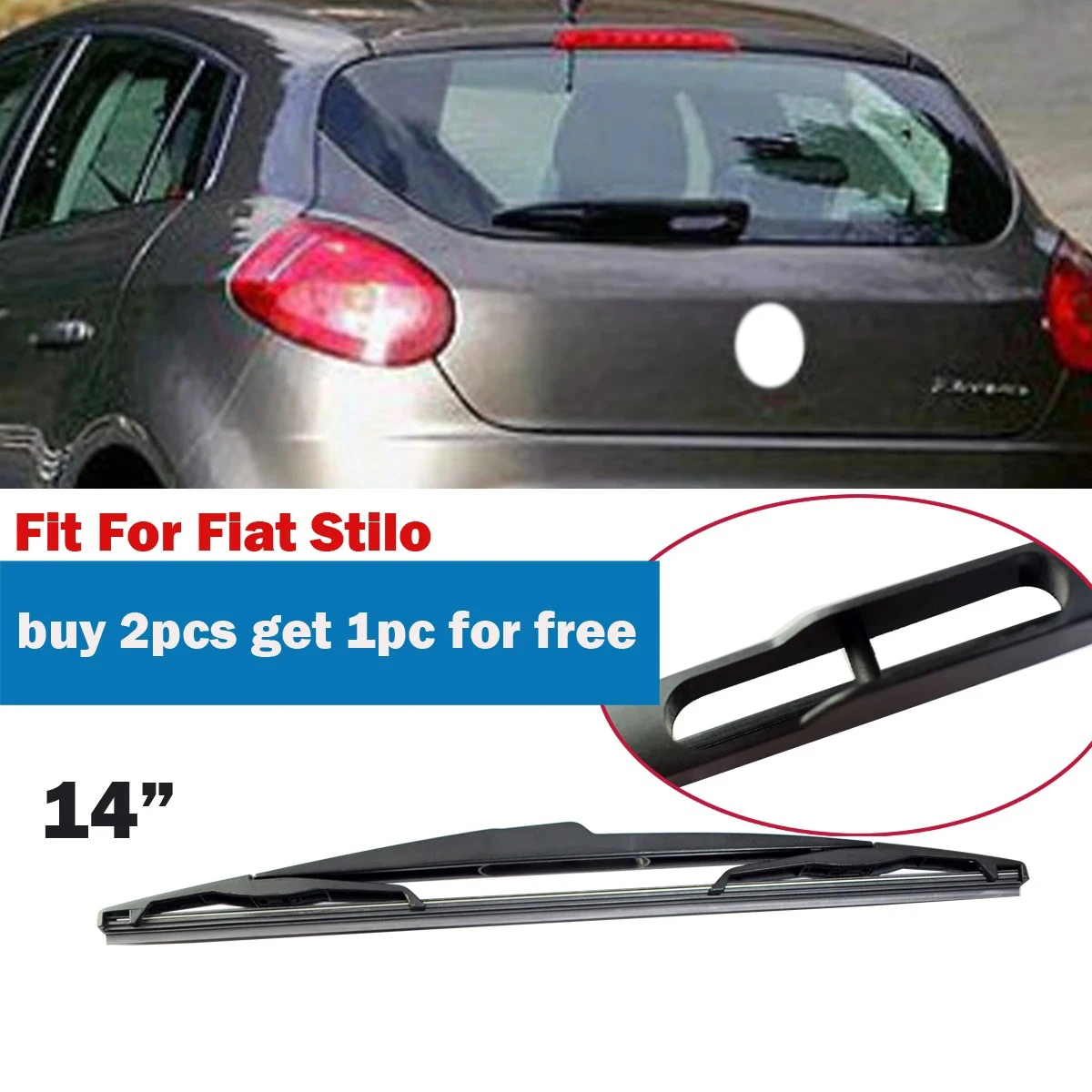 

1PC Car Rear Wiper Blade 14" Windscreen Windshield Auto Wipers Accessories for Fiat Stilo YC102012-stilo