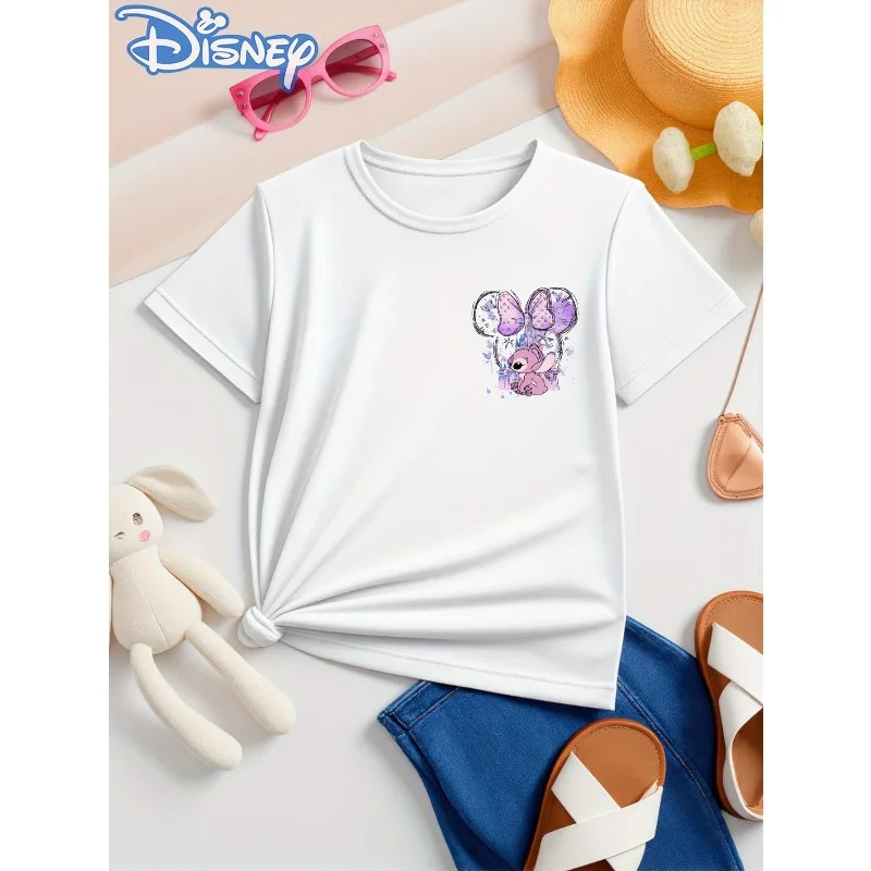 

Черная футболка для девочек Disney, платье для дня рождения, универсальный повседневный топ для мальчиков и девочек