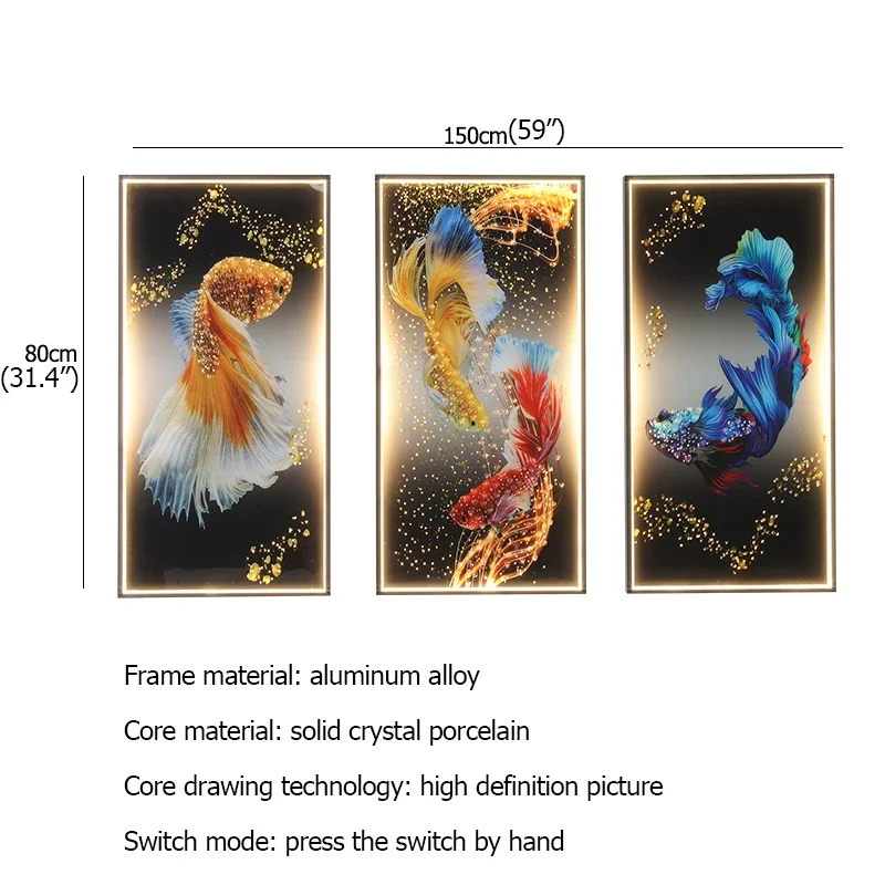 ALBERT Picture Wall Lamps Modern Creative Sconces Lighting Fish LED para decoração de casa