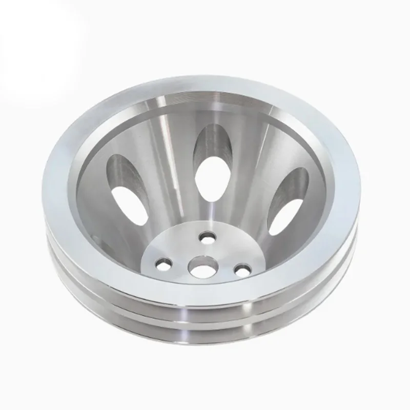 Serviço de usinagem CNC usinagem CNC peças de motor automotivo palheta personalizada polia de bomba de água curta de alumínio