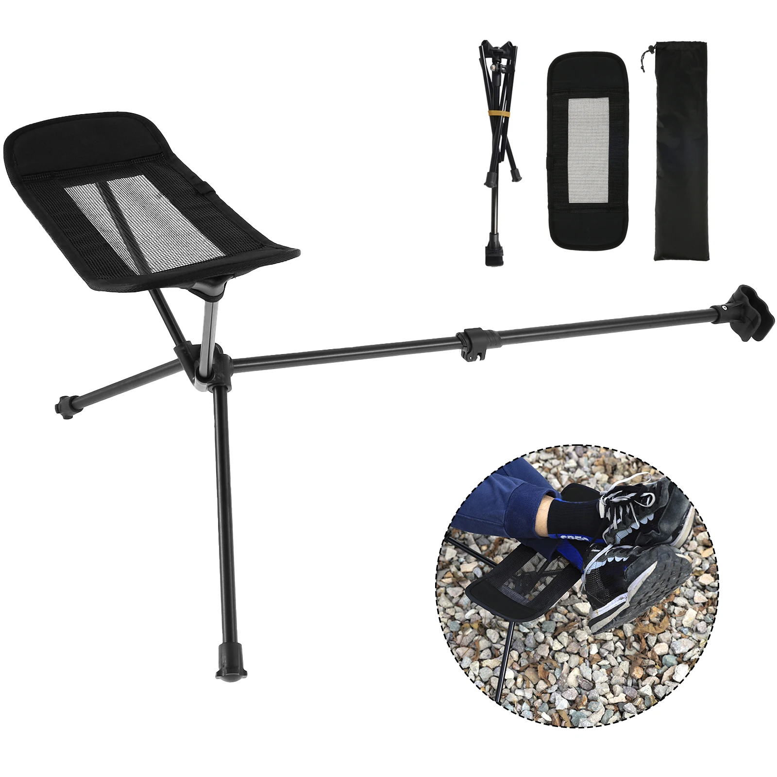 

Camping Chair Foot Rest Portable Folding Leg Camping Footrest Heavy Duty Attachable Camp Footrest Retractable Camping Footrest