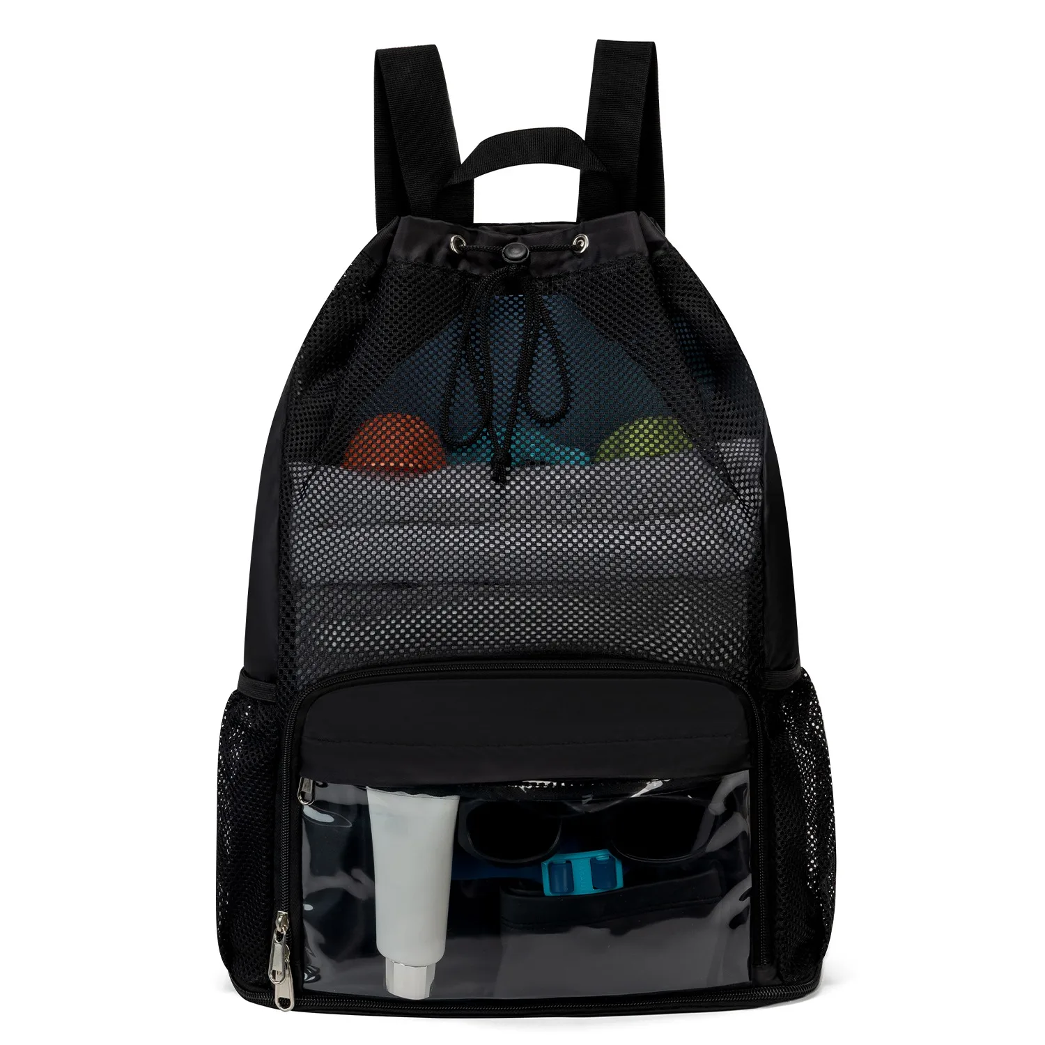Swim Bag Mesh Drawstring Backpack with Wet Pocket Multipurpose Beach Backpack for Swimming, Gym, and Workout Gear