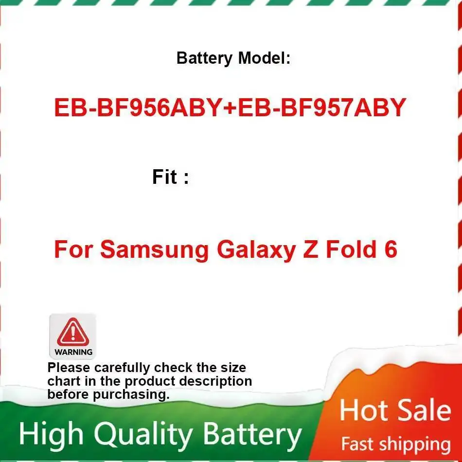 

EB-BF956ABY+EB-BF957ABY для Samsung Galaxy Z Fold 6, высокопроизводительный аккумулятор для мобильного телефона 1975 мАч, 2355 мАч
