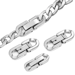 2pcs Stainless Steel Jewelry Buckle Necklace Spring Clasp Closure Connector for DIY Cuban Chain Bracelet Jewelry Making Supplies