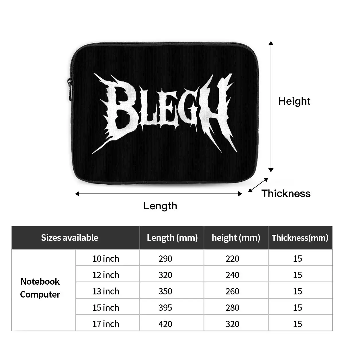 Blegh Heavy Metal Metalcore Deathcore Notebook Laptop Bag Case Pouch For Macbook Air Pro Tablet Shockproof Case Bag