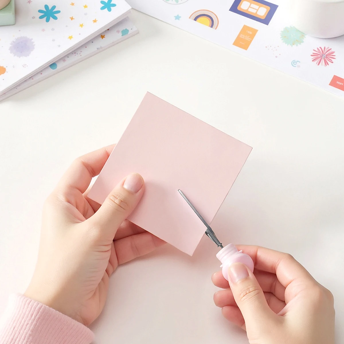 Capybara Scissor Cartoon Folding Design Portable Size Cutter for Paper Diary Creative DIY Stationery ,Office School Girl Gift - view 5
