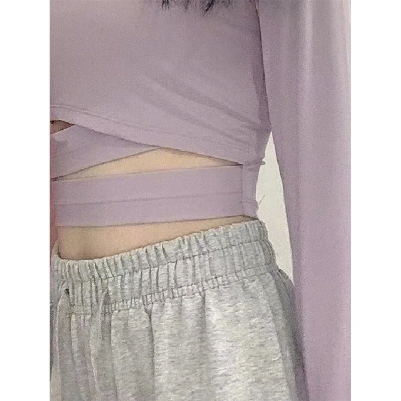 スリムフィット ロングスリーブ Tシャツ レディース 春秋 イレギュラーデザイン カジュアル インナー ベースレイヤー オル スリーブ ラウンドネック トップス