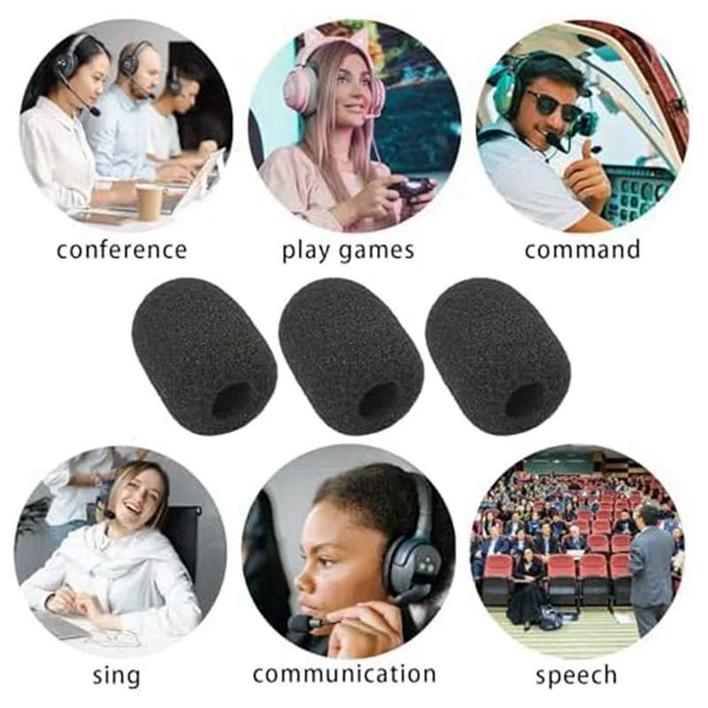 AT41 60-пакет пенопластового микрофона с ветровым стеклом, мини-размер, пенопластовые чехлы для микрофона с лацканами для гарнитуры