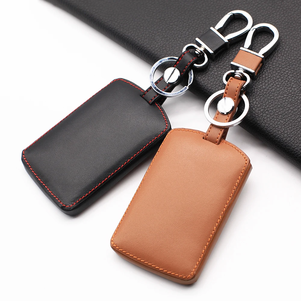 4 buttons Hot Sale 100% Leather Key Case Cover Protector For Renault Clio Megane Logan 2 3 koleos Scenic Card Car-Styling
