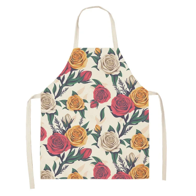 Home Minimalist Floral Kitchen Apron Café Milk Tea Shop Workwear Kitchen Accessories Baking Accessories Cooking Accessories