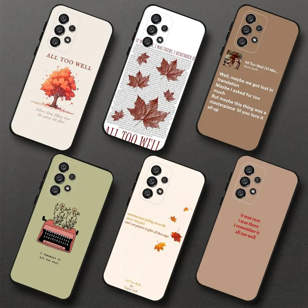 حافظة هاتف All Too Well Lyrics لهاتف Samsung S 25,24,23,22,30,21,10,9,Ultra,Plus,Lite,FE,4,5G حافظة ناعمة سوداء #1