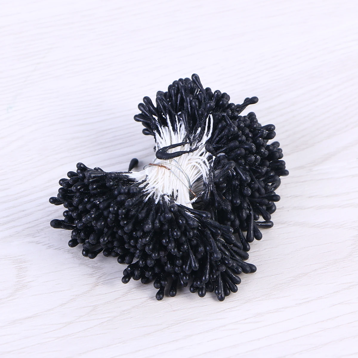 

400Pcs Set Artificial Pearlized Flower Stamens DoubleEnded For Crafting Gift Wrapping And Decorations Black