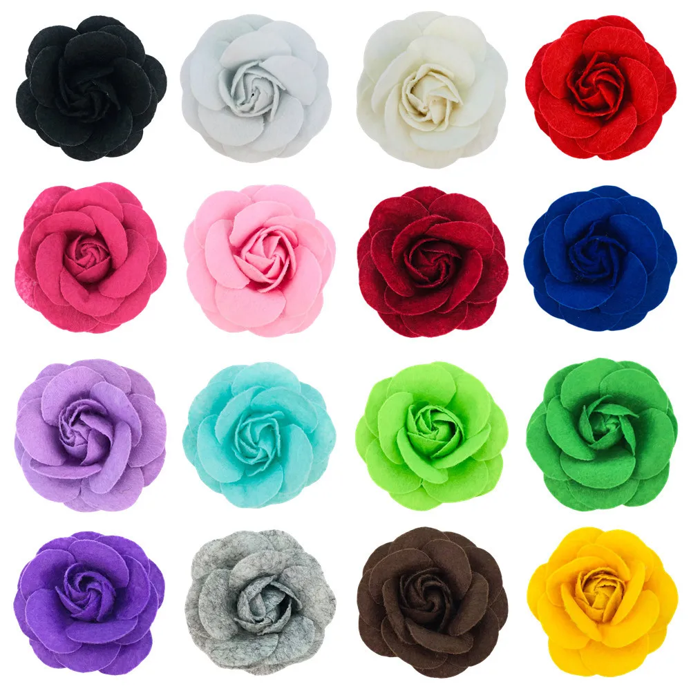 

500pcs Wholesale 7cm Non Woven Camellia Can Be Boutonniere Brooch Headgear Hairpin Cat And Dog Pendant Flower Rose Spot Wholesal