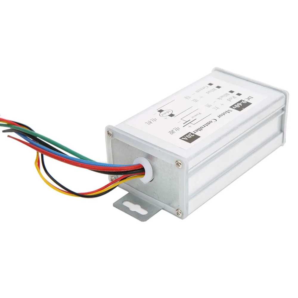20A DC Motor Speed Controller Potentiometer Control 9-60V DC Variable Speed Regulator Metal Shell Stepless Variable Speed