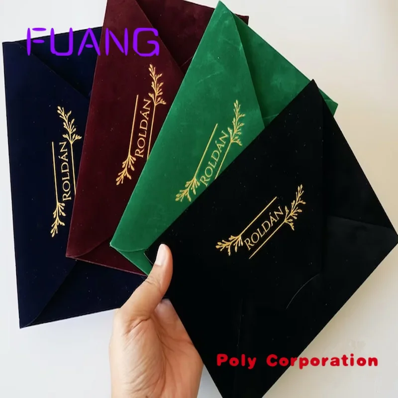 Custom  Custom Printed Logo High Grade Luxurious Envelopes Velvet Envelopes for business