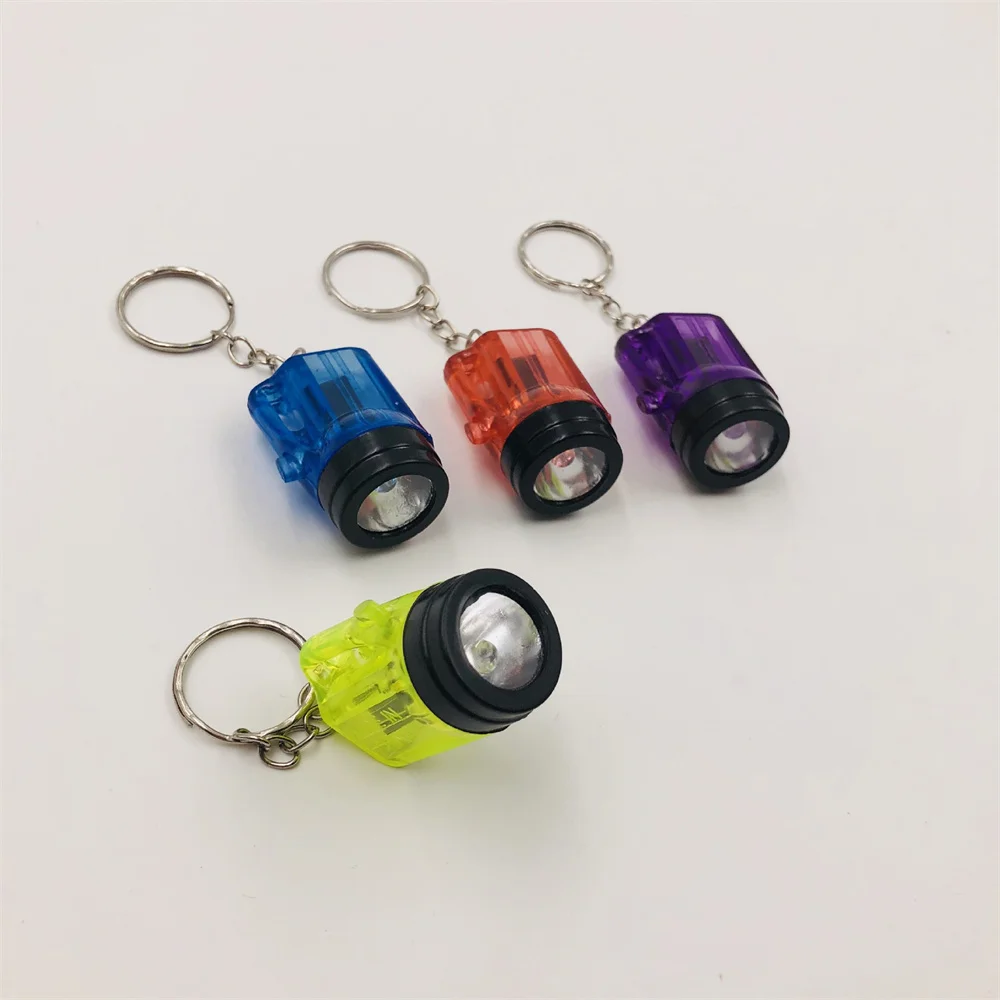 Mini Flashlight Key Chain Battery Light LED Small Miner\'s Lamp Keyrings Pocket Flashlight Outdoor Emergency Mini Lamp