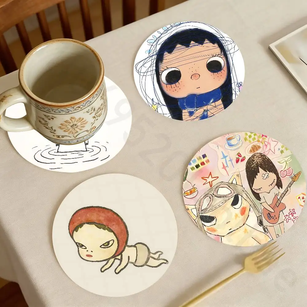 

Cute Y-Yoshitomo Nara Wooden Theme Desktop Heat Mats Home Decor Coffee Mug Coasters For Office Restaurant