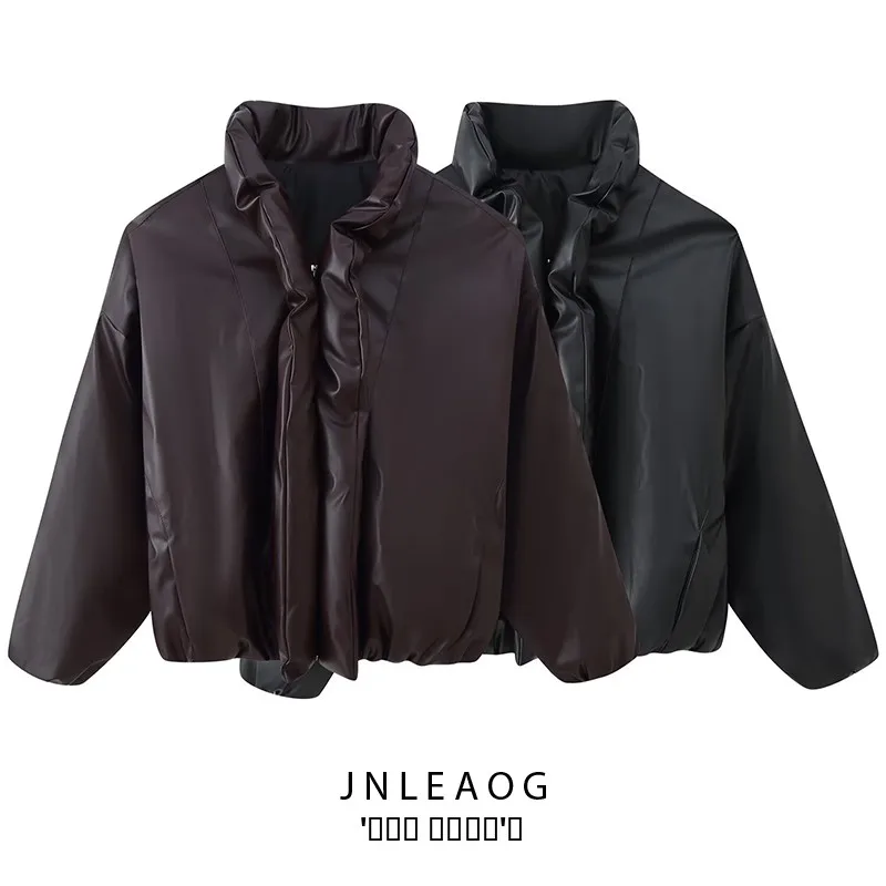 

Faionable Универсальный воротник-стойка с застежкой-молнией Кожаный тюнер Женский осенний новый Sle JNLEAOG Полиэфирное волокно Long Sve