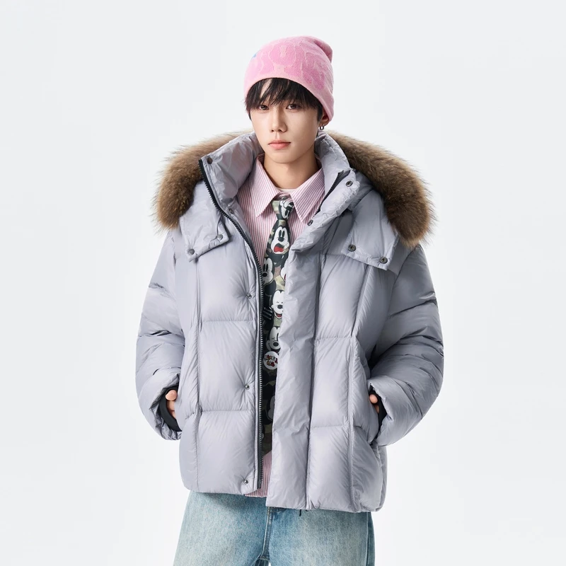 

Мужская зимняя куртка в американском ретро-стиле: новая модная свободная теплая куртка с капюшоном, утепленная, из полиэфирного волокна