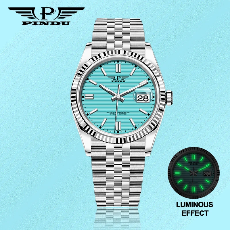 

PINDU DESIGN 2025 New Men Watch Mechanical Top brand Luxury Automatic Watch Men Sapphire glass Calendar Wrist waterproof watch