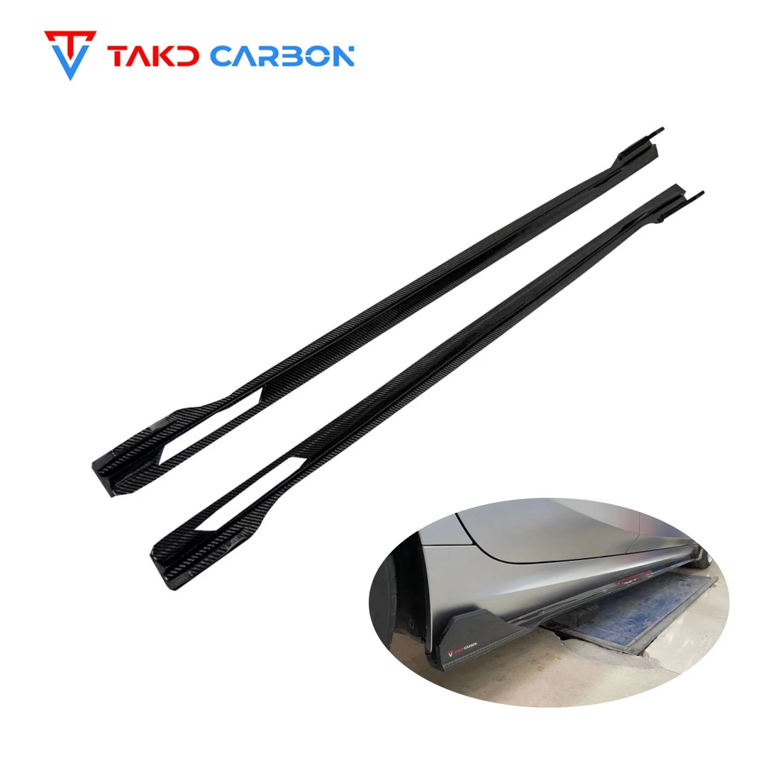 

High Quality Dry Carbon Fiber Car Side Bumper Extension Side Skirts for bmws 3 Series G28 2020-2022