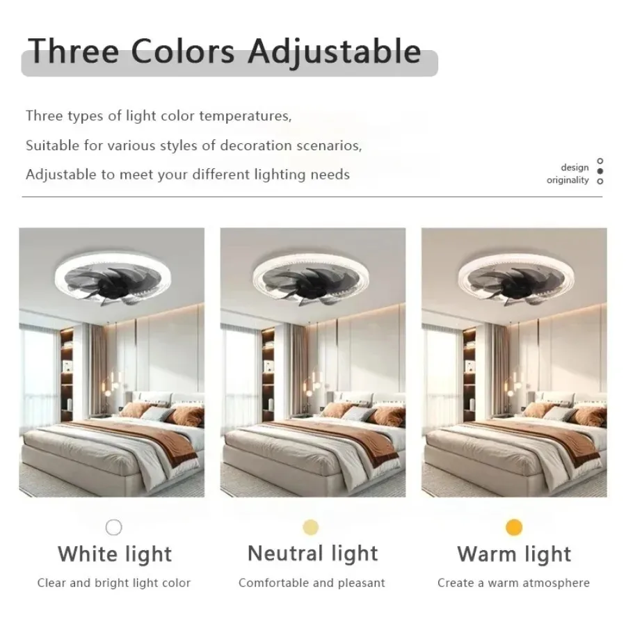 Imagem -03 - Luz Led Ventilador de Teto com Controle Remoto Dimmable Mute Vento Forte Decoração de Interiores E27 85265v