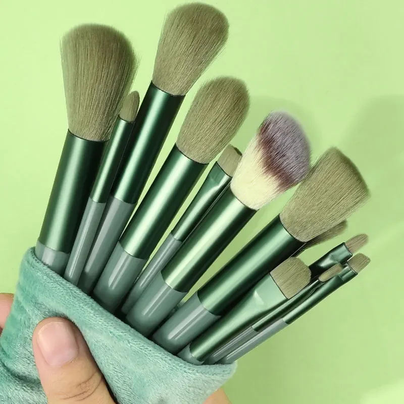 Juego de brochas de maquillaje de 13 piezas, pinceles suaves y esponjosos para base de maquillaje, colorete en polvo, sombra de ojos, Kabuki, herramienta de belleza