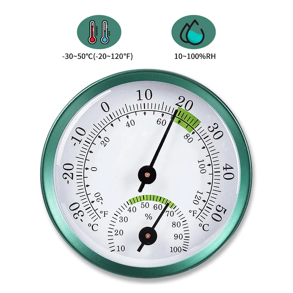 Termômetro e Higrômetro Parede Medida Automática Temperatura e Umidade Medidor Casa e Escritório em Aço Inoxidável