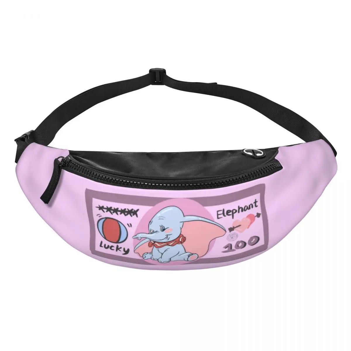 

Custom D-Dumboes Cartoon Fanny Pack Men Women Cute Elephant Crossbody Waist Bag for Traveling Phone Money Pouch