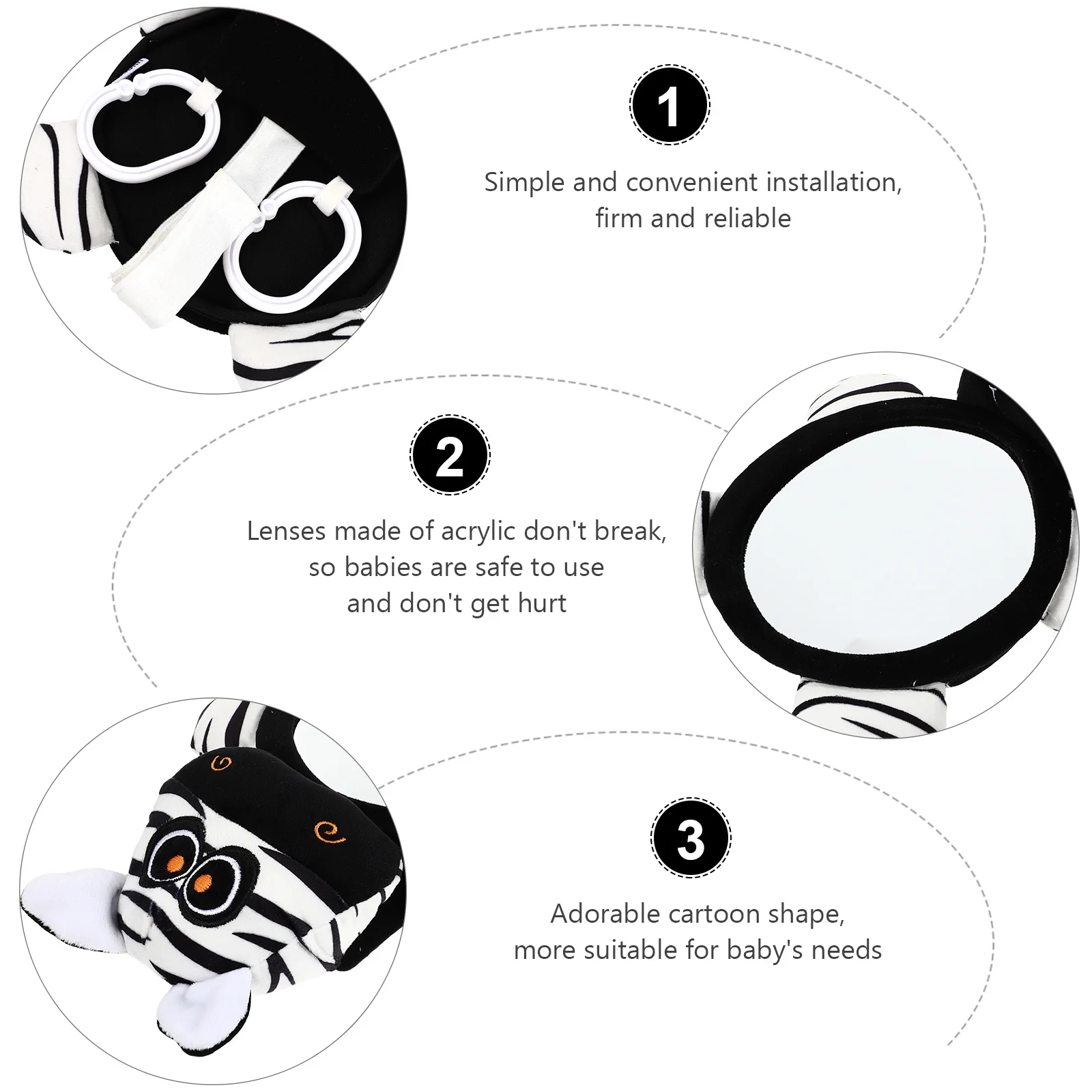 1pc Observation Mirror Infant car Rearview Mirror Animal Shaped For Toddler Safety Car Backseat Viewing