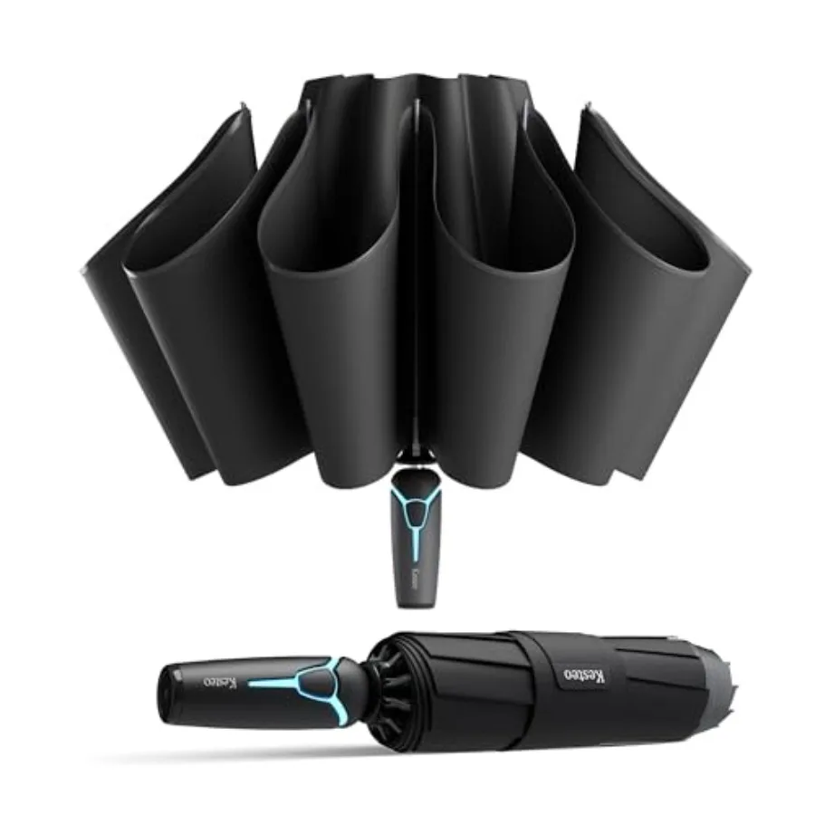 

Windproof Travel Umbrella for Rain, Withstand 85MPH Winds, 54 Inch Automatic Reverse Fold Umbrellas Easy Auto Open Close, Porta
