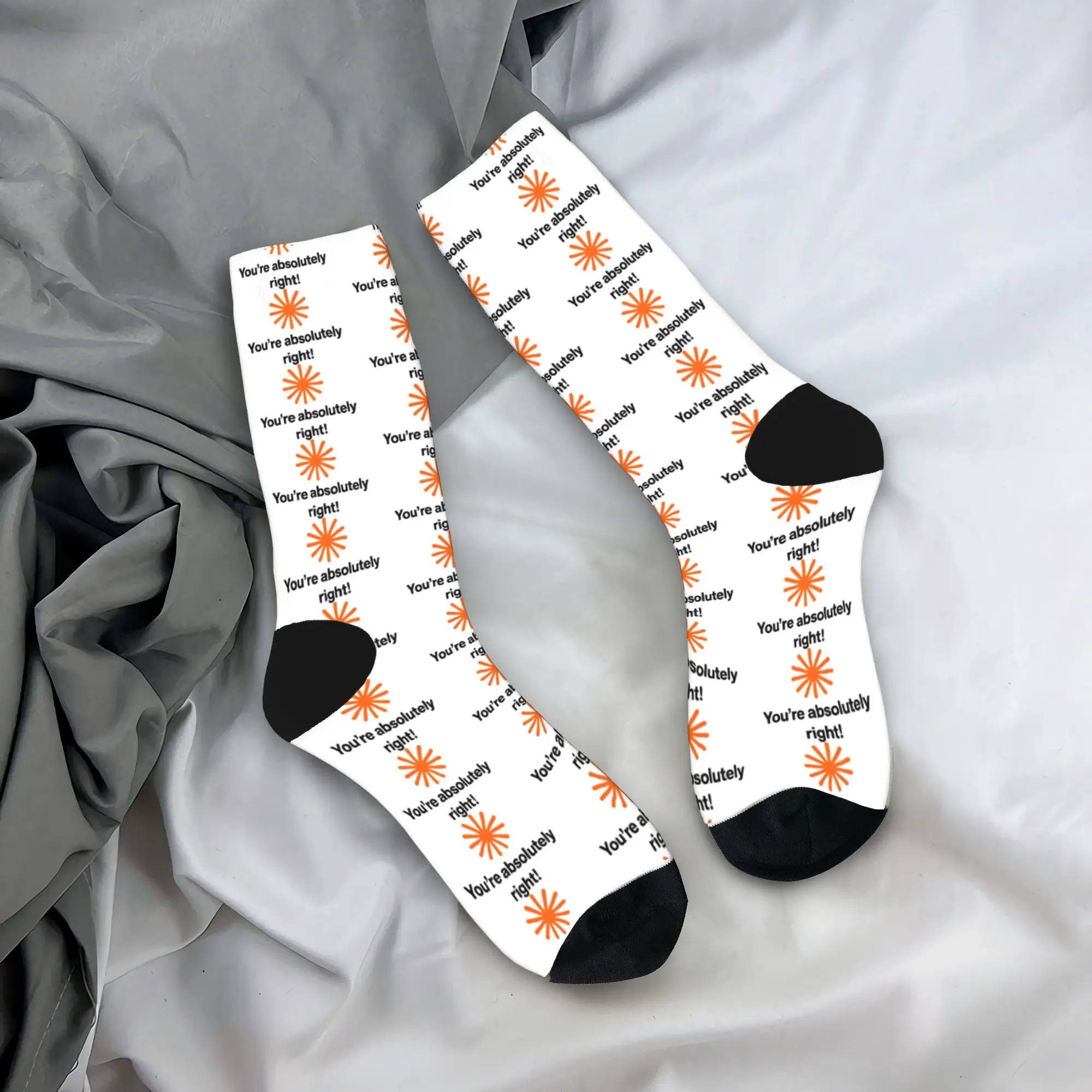Claude You're Absolutely Right Socks Spring  Stockings Kawaii Men Medium Soft Socks Design Outdoor Non-Slip Socks