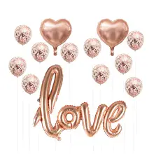 Rose Gold Party Balloons with Happy Birthday Letters #3