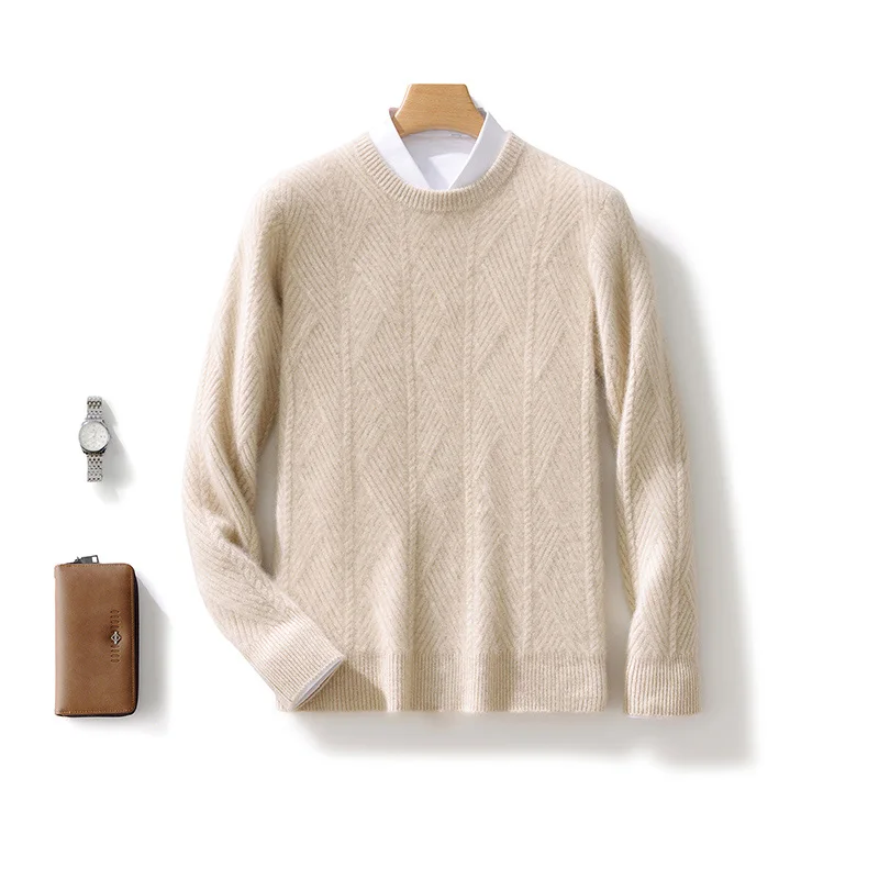 

Autumn Winter 100% Merino Wool O-Neck Fashion Sweater Pullover Cashmere Solid Color Soft Long Sleeves Basic Casual Clothing Top