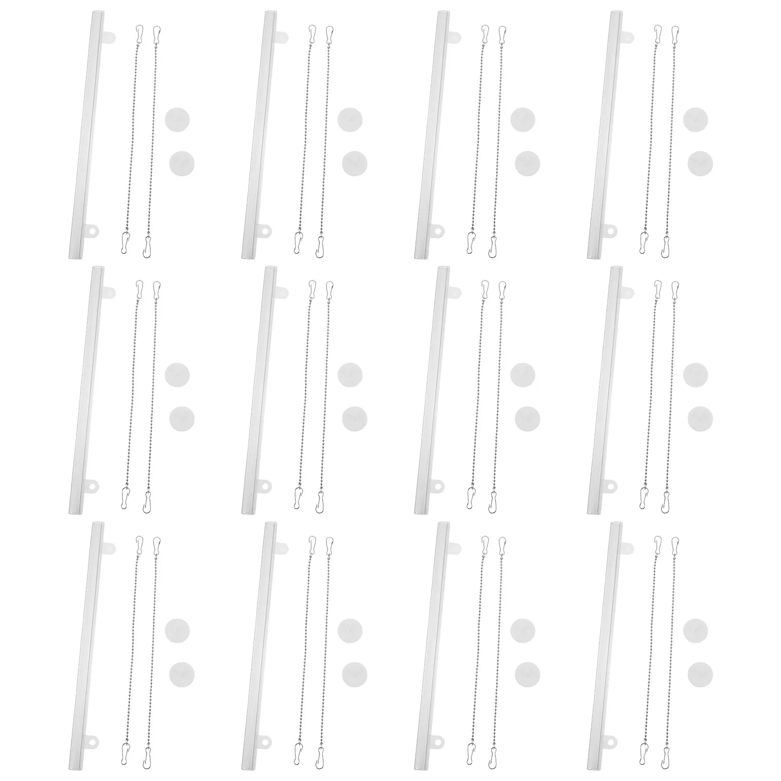 

12 set Poster Hanger Bar Chain Design Banner Holder For Supermarkets Malls Iron Pvc Poster Strip Rail - Canvas Painting
